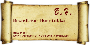 Brandtner Henrietta névjegykártya